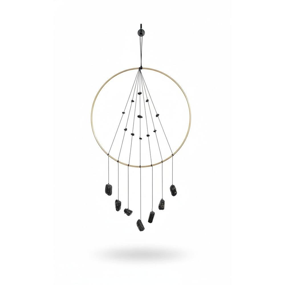 Bohemian Hoop Dream Catcher Smoky Quartz Crystal Gemstone‎ Hanging Decor